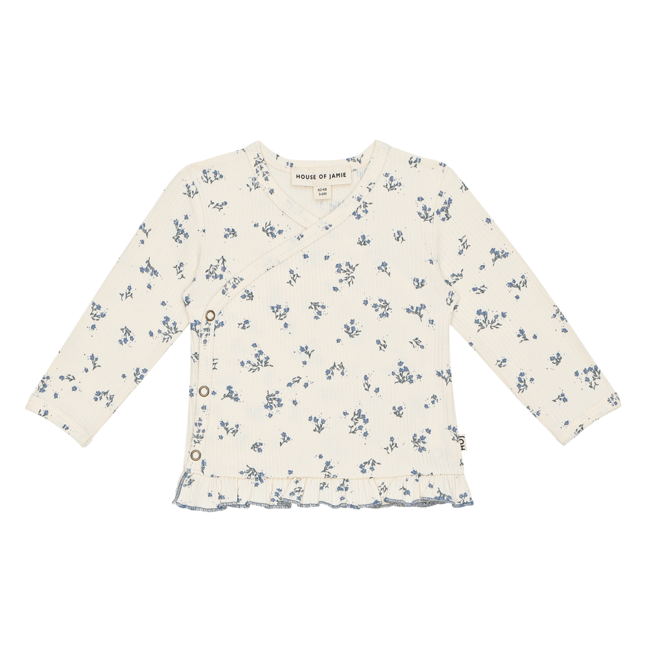 house of jamie Wrap tee - stone blue floral