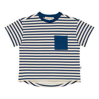 house of jamie Oversized pocket tee - deep blue lines