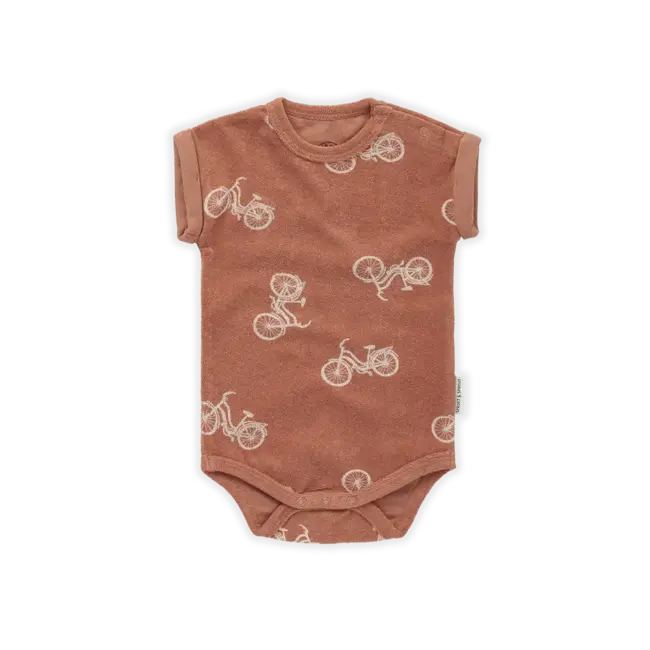 sproet & sprout romper terry bycicle print