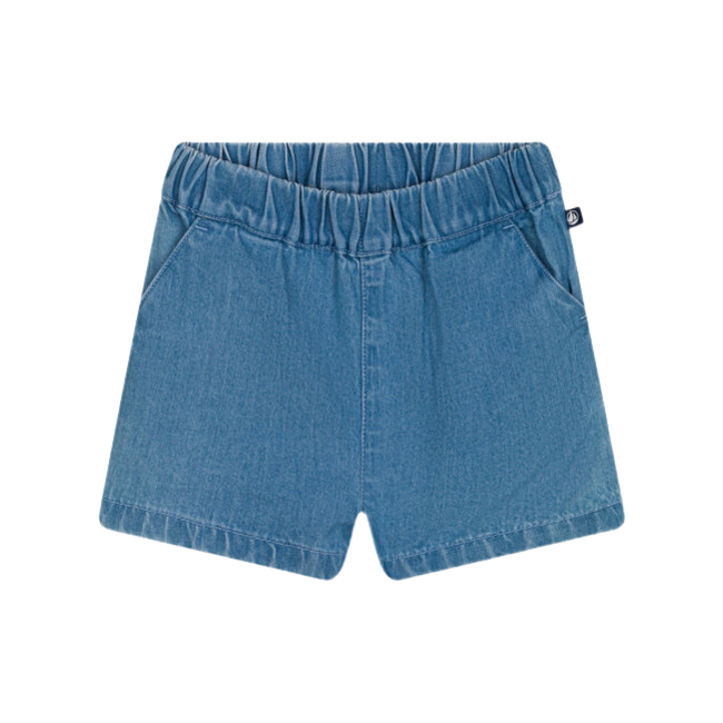 petit bateau Babyshort in lichte denim