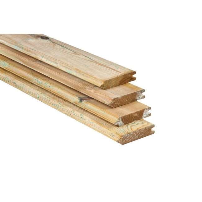 Blokhutprofiel Plank Geïmpregneerd Geschaafd Grenen 28x127mm