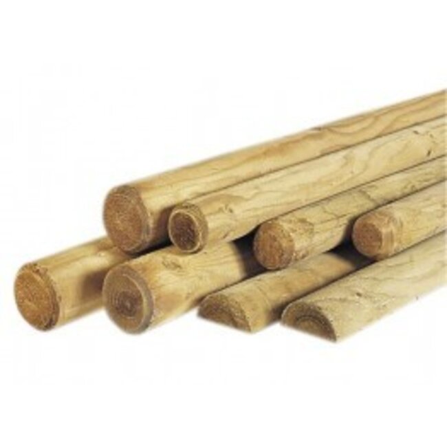 Ronde Palen Groen Geïmpregneerd met Punt 6 cm  | Houten Tuinpalen