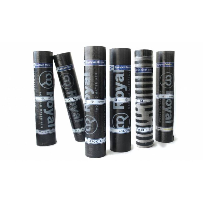 Dakleer Royalgum  (extra Bicom) 470K24 zwart/antraciet met leislag