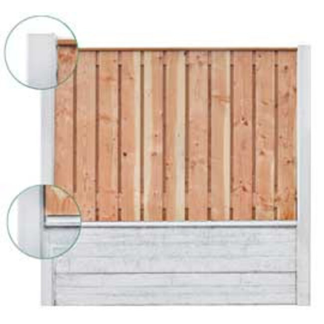 Beton Schutting onderplaat leisteen motief antraciet