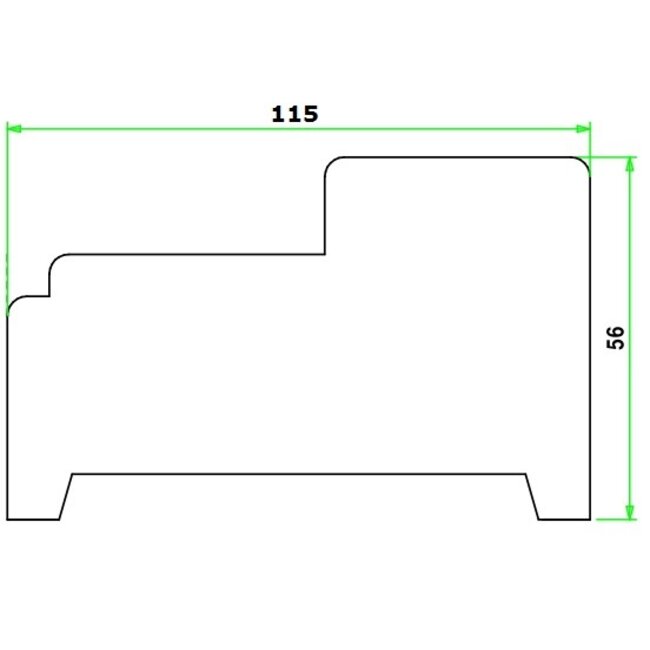 Kozijn Binnendeur 56 x 115 mm Opdek 231,5 cm wit gegrond