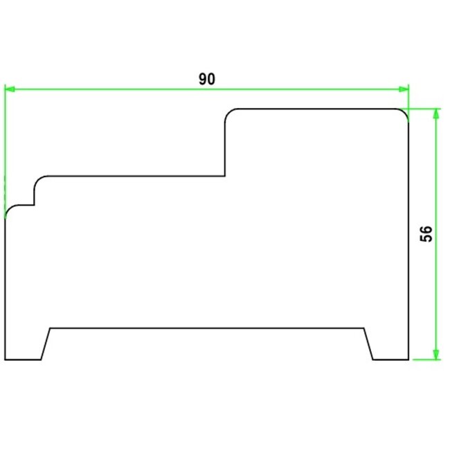 Kozijn Binnendeur 56 x 90 mm Opdek 231,5 cm wit gegrond