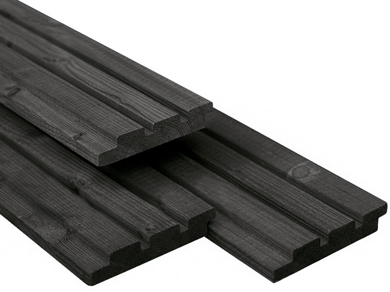 Kapper Alternatief voorstel woordenboek Triple Profiel Plank 22x140mm Zwart Gespoten