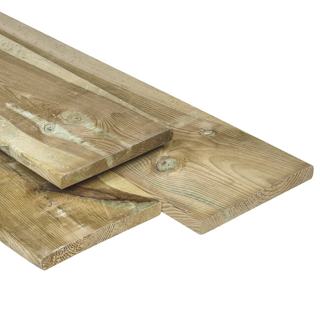 Grenen Plank 20 x 200 mm (2.0 x 20.0 cm) Geïmpregneerd met Ronde Hoeken