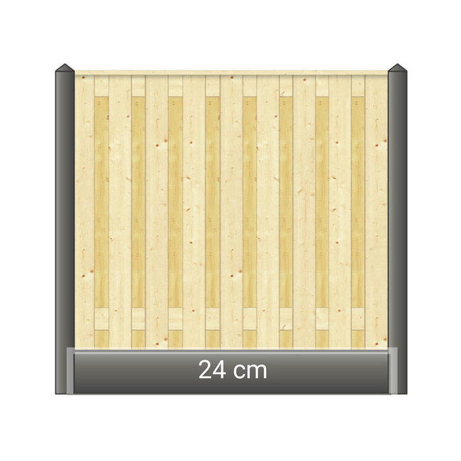 Betonpaal met diamantkop | Hout beton schutting systeem | Wit / Grijs