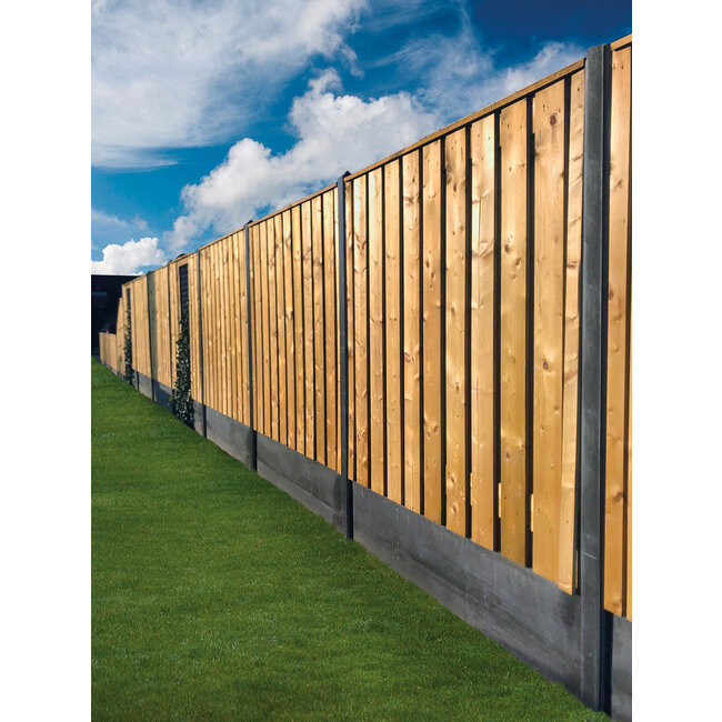 Betonpaal hout beton schutting antraciet diamantkop extra hoog - MAAS