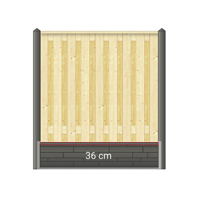 Betonpaal hout beton schutting antraciet diamantkop extra hoog - MAAS