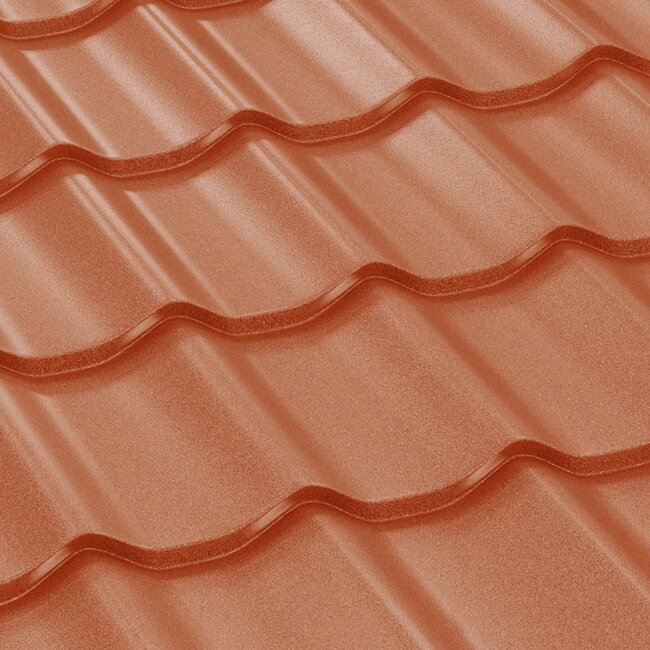 Dakpanplaat terracotta 112 x 365 cm