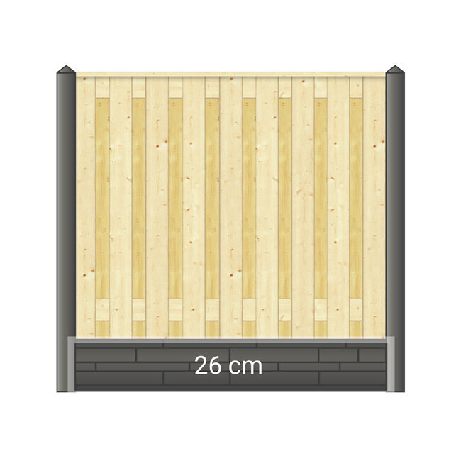 Betonpaal hout beton schutting gecoat diamantkop 1 onderplaat - IJSSEL