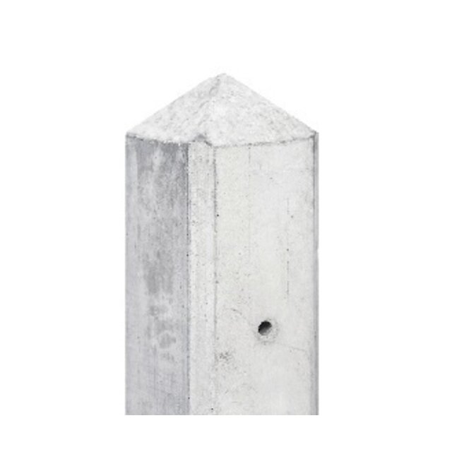 Betonpaal met diamantkop | Hout beton schutting systeem | Wit / Grijs