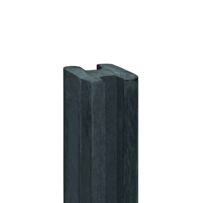 Sleufpaal met vellingkant  antraciet 10x10x284cm t.b.v. 36cm motiefplaten - MERWEDE