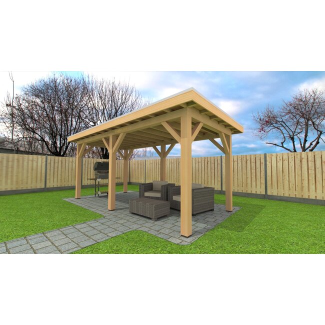 Douglas Overkapping 600x250 cm / 6x2,5 m Bouwpakket | Robuust