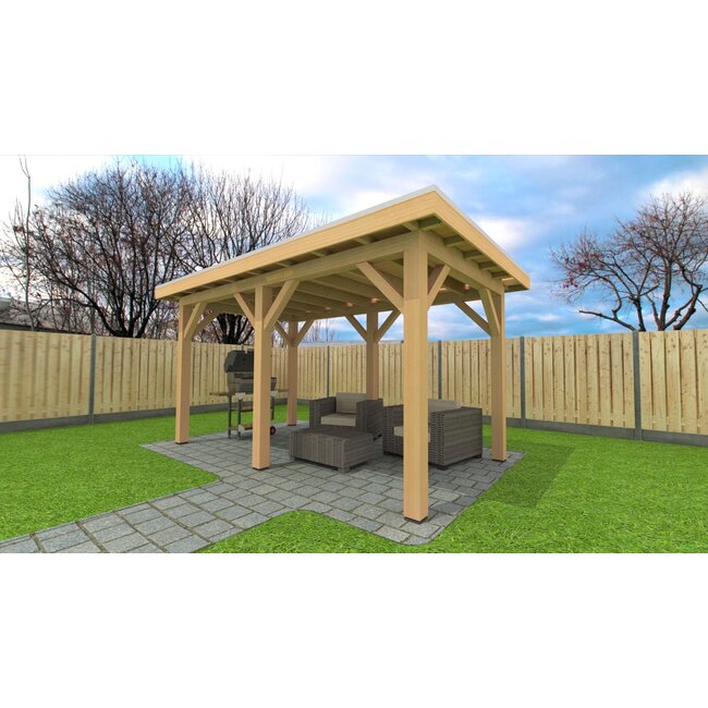 Douglas Overkapping 500x250 cm / 5x2,5 m Bouwpakket | Robuust