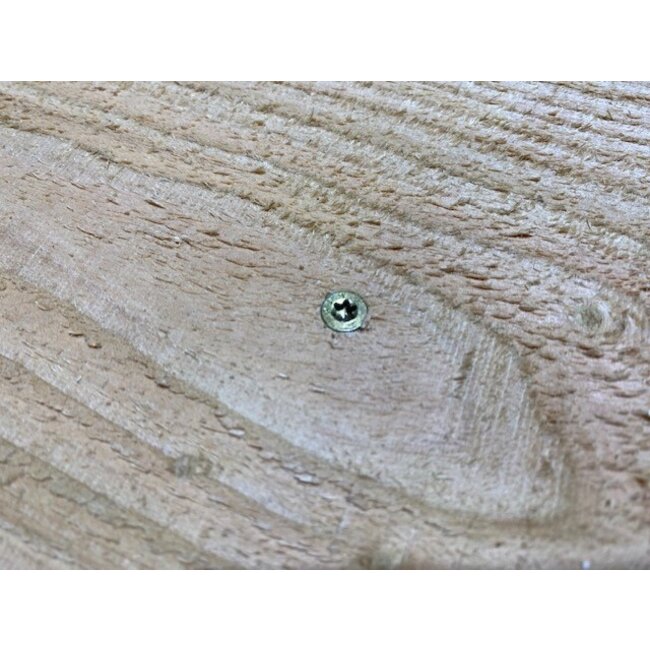 Houtschroeven Geel Verzinkt. De houtschroef voor Douglas, vuren en tuinhout.