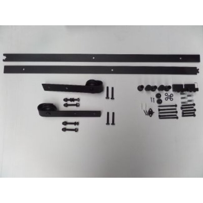 Schuifdeurbeslag Rustiek of Zwart voor binnen of onder een overkapping