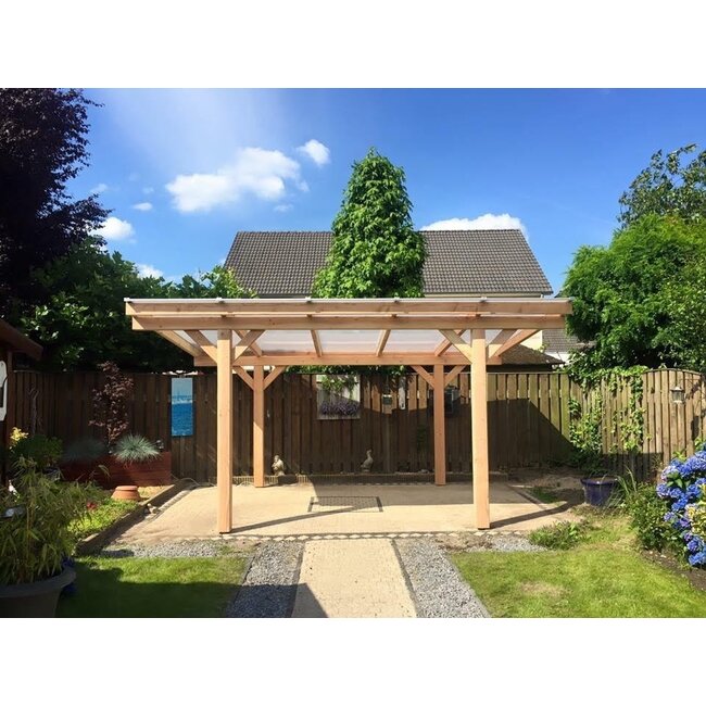 Vrijstaande Veranda Douglas Duplo 120+ polycarbonaatsysteem LT20V 200x406cm