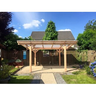 Pext Vrijstaande Veranda Douglas Duplo 120+ polycarbonaatsysteem LT20V 350x506cm