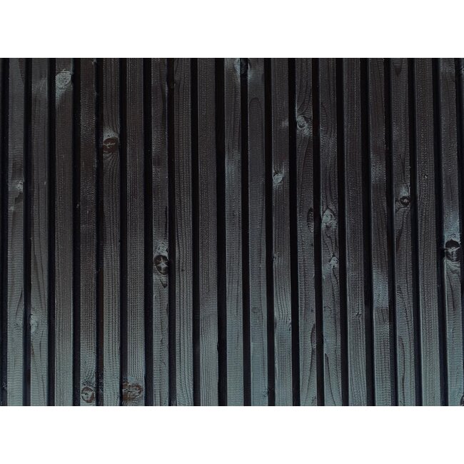 Rhombus Triple Profiel Planken Zwart Gespoten | Verticale Gevelbekleding | Wandbekleding