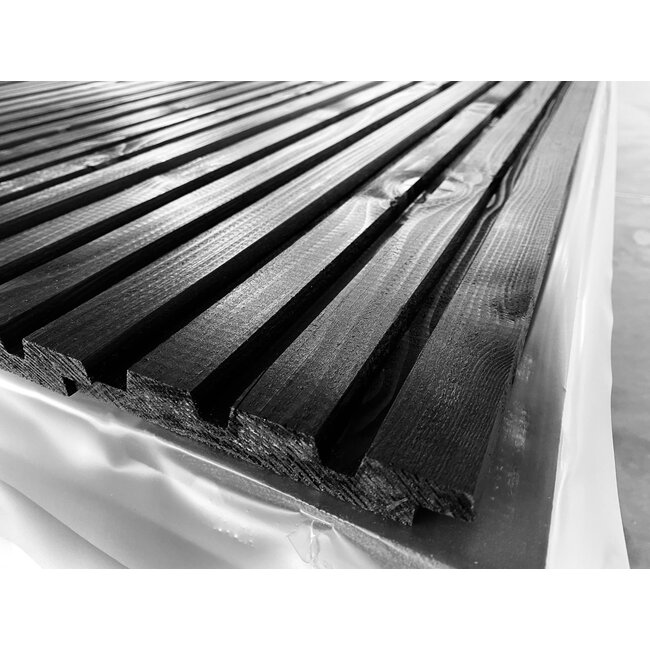 Rhombus Triple Profiel Planken Zwart Gespoten | Verticale Gevelbekleding | Wandbekleding