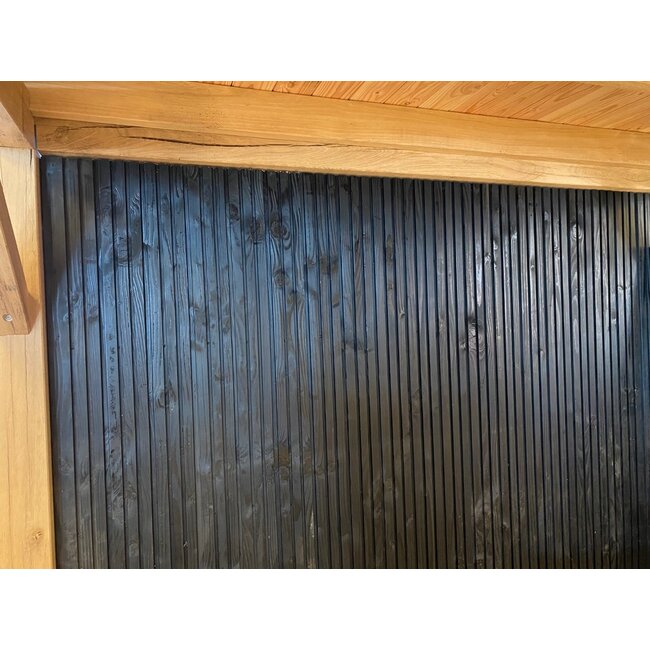 Rhombus Triple Profiel Planken Zwart Gespoten | Verticale Gevelbekleding | Wandbekleding