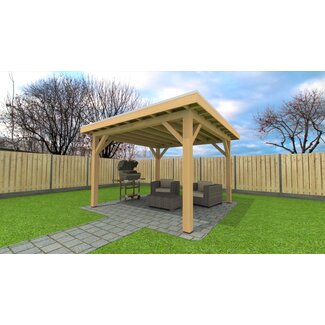 Van Gelder Hout Douglas Overkapping 400x350 cm / 4x3,5 m | Bouwpakket | Robuust