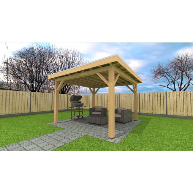 Douglas Overkapping 400x350 cm / 4x3,5 m | Bouwpakket | Robuust