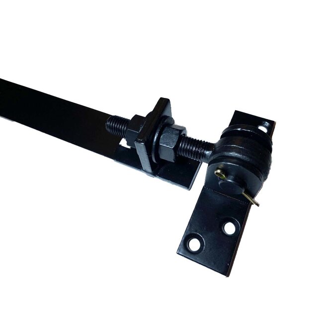 Verstelbaar poortbeslag voor bevestigen poorten of hekwerk