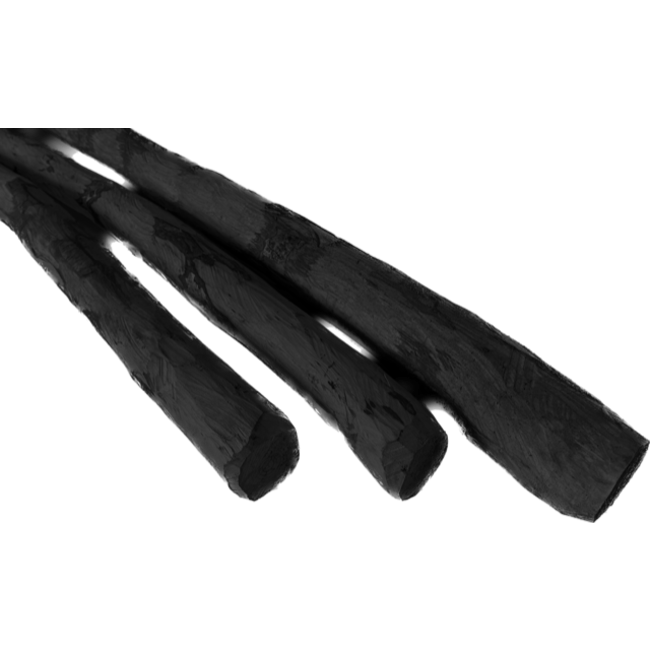 Geschilde palen, gepunt en gekruind van hazelaar hout Zwart geïmpregneerd