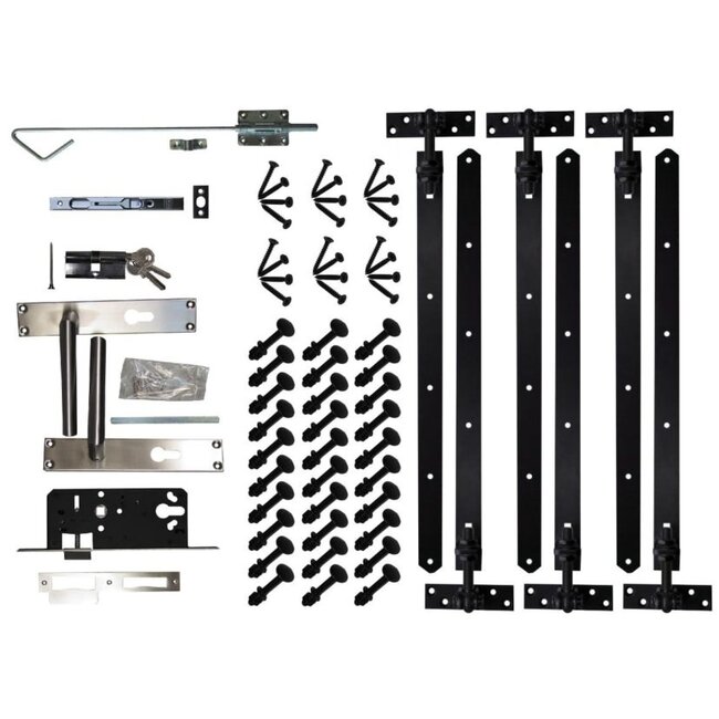 Douglas opgeklampte deur dubbel XL onbehandeld met kozijn en raam