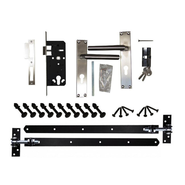 Douglas opgeklampte deur enkel onbehandeld met kozijn en raam