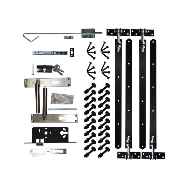 Douglas opgeklampte deur dubbel onbehandeld met kozijn en raam