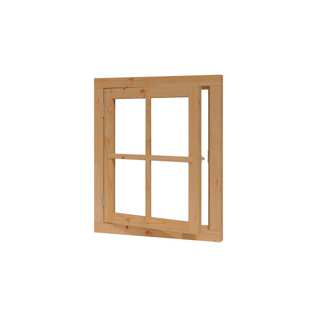 Douglas vleugelraam onbehandeld met kozijn
