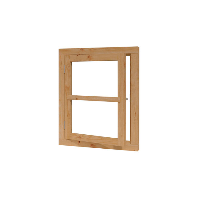 Douglas vleugelraam onbehandeld met kozijn