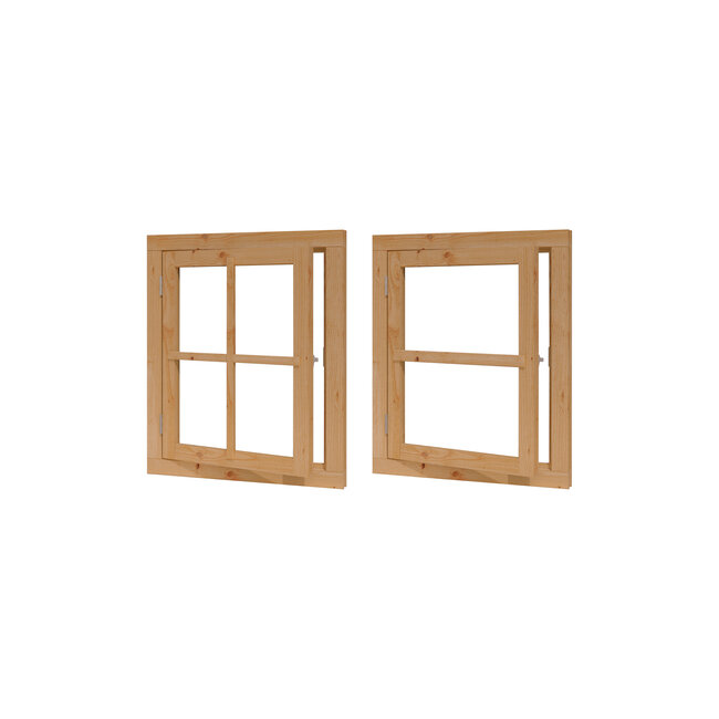 Douglas vleugelraam onbehandeld met kozijn