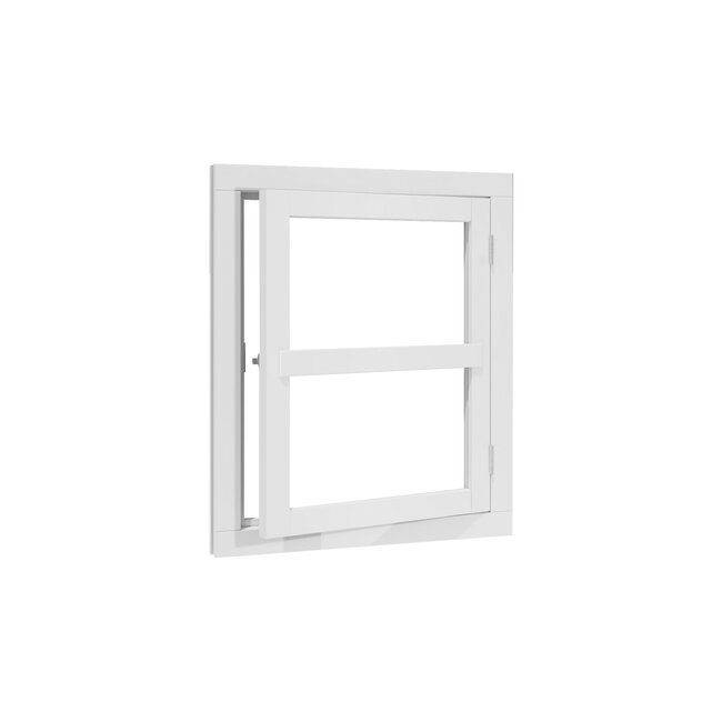 Douglas vleugelraam wit gegrond met kozijn