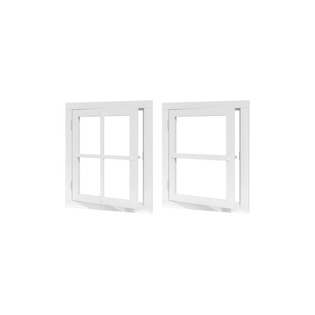 Douglas vleugelraam wit gegrond met kozijn