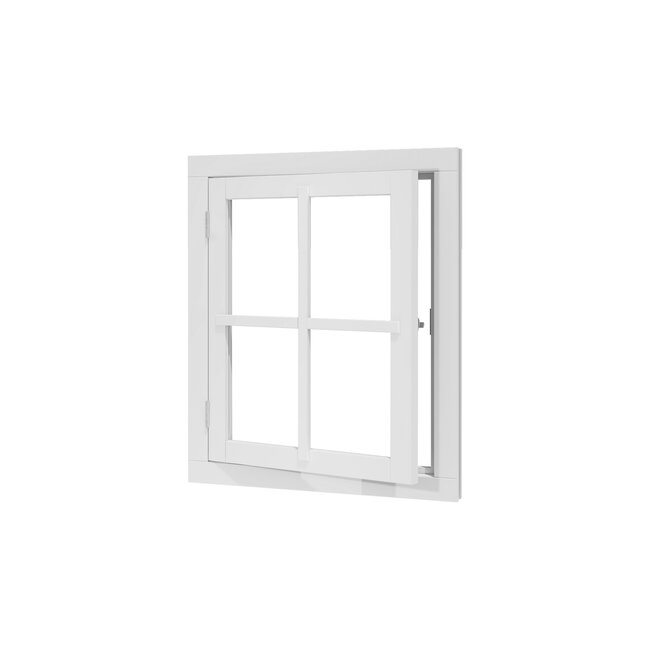 Douglas vleugelraam wit gegrond met kozijn