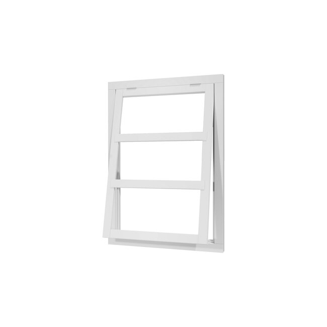 Douglas uitzetraam wit gegrond met kozijn