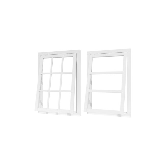 Douglas uitzetraam wit gegrond met kozijn