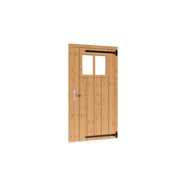 Douglas opgeklampte deur enkel onbehandeld met kozijn en raam