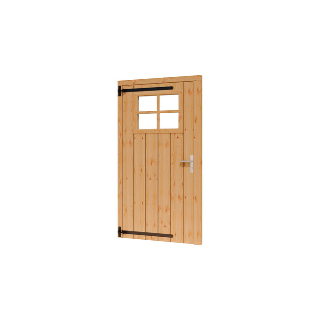 Douglas opgeklampte deur enkel onbehandeld met kozijn en raam