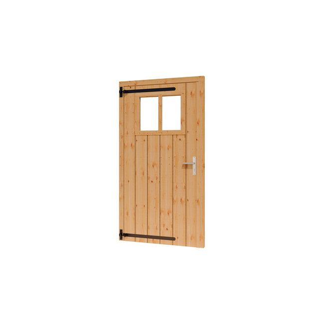 Douglas opgeklampte deur enkel onbehandeld met kozijn en raam