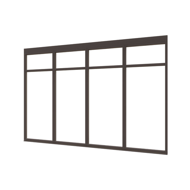 Douglas glaswand steellook 2vaks diverse maten met stelkozijn