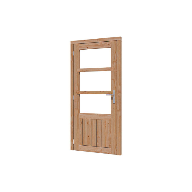 Douglas glasdeur enkel onbehandeld met kozijn