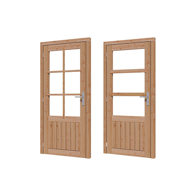 Douglas glasdeur enkel onbehandeld met kozijn