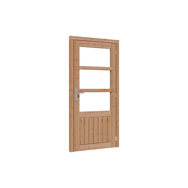 Douglas glasdeur enkel onbehandeld met kozijn